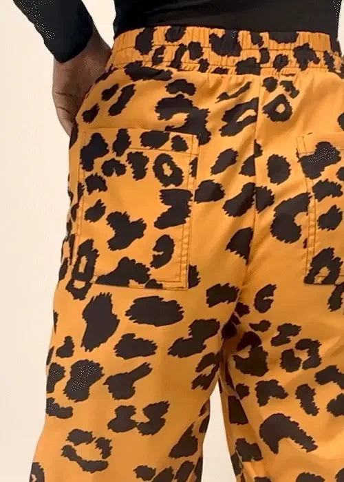 Yellow Cheetah Polyester Pant