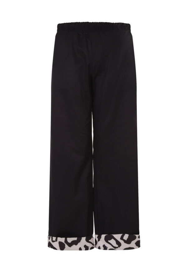 Black & Leopard Hem Pant - Imagen 2